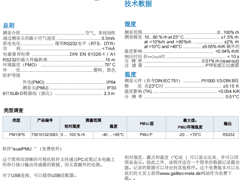 蓋加美Galltec+mela PM15PS 溫濕度變送器批發